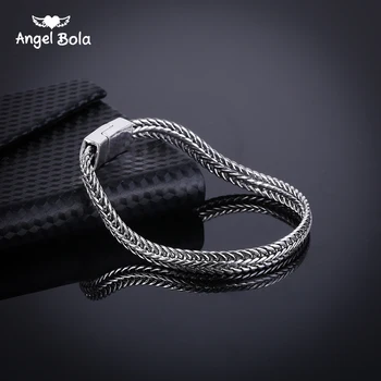 

Fashion New Link Chain Ancient Silver Bracelet Men Heavy 5MM Wide Womens Buddha Bangles 2020 Bicycle Chain Wristband