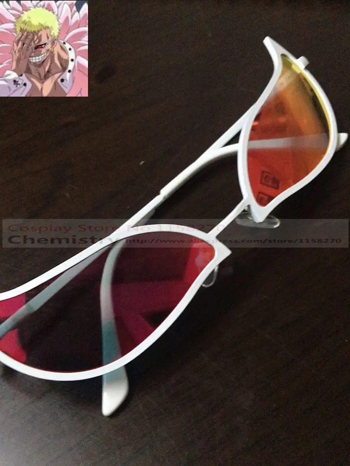 Óculos de sol do doflamingo donquixote one piece, acessórios para cosplay