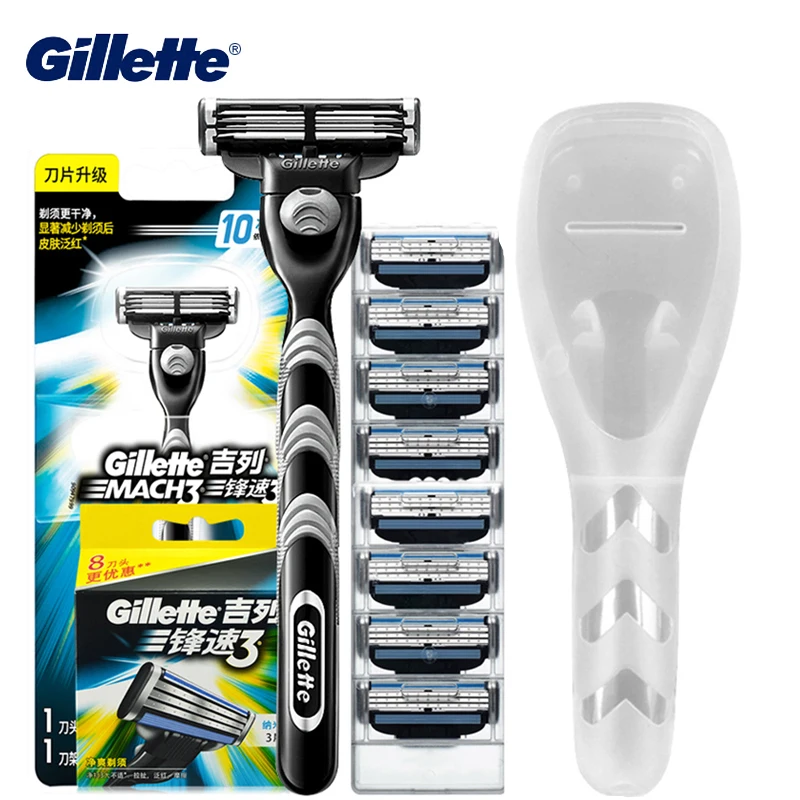 Бритвенные лезвия Gillette Mach 3 для мужчин ручная кассета бритья лица замена заправок