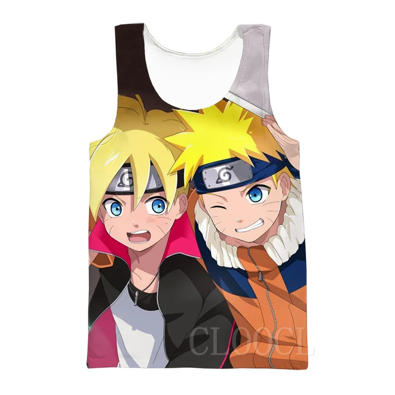 Бодибилдинг Классический Аниме Boruto Naruto безрукавки для мужчин и женщин Летняя мода без рукавов футболки Uzumaki Наруто 3D печатных жилет - Цвет: Tank Tops 3