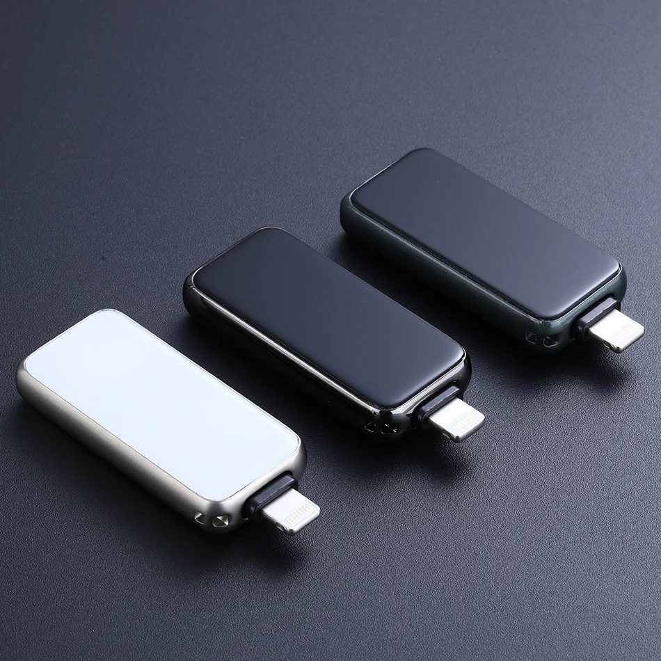 USB флеш накопитель 3 в 1 для iPhone X/iPad/Macbook 128 металлический и стеклянный