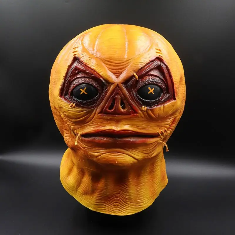 Novelty Latex Halloween Pumpkin Mask Full Head Halloween Party Cosplay Costume Props Festive Accessories 6XDD
