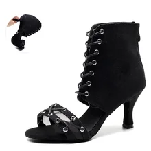 Женская фланелевая обувь для латинских бальных танцев черный