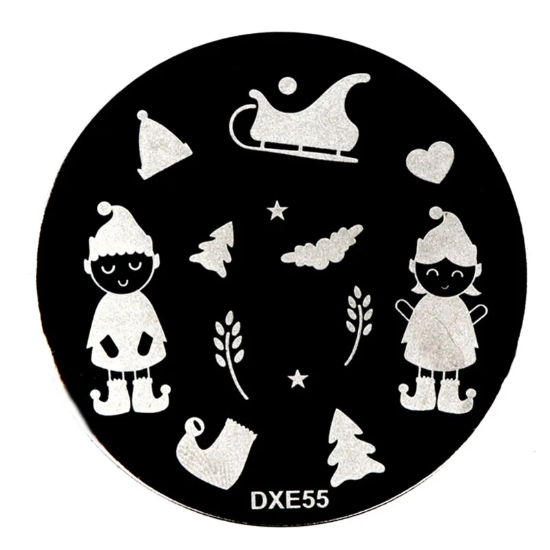 25DXE55 30 стилей печать для дизайна ногтей изображения пластины штамповки маникюрный шаблон Декор DIY Рождественский стиль ногтей Советы DIY дизайн ногтей шаблоны инструменты - Цвет: 25DXE55