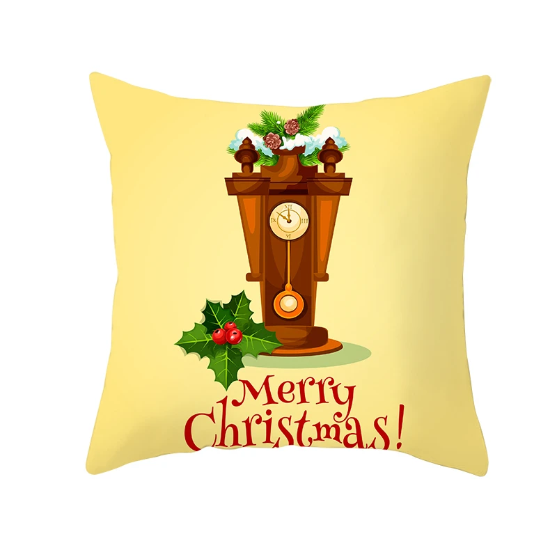 Fuwatacchi Gold Merry Christmas Cushion Cover New Year Gift Throw Pillow Covers for Home Sofa Decorative Pillowcases 45*45cm