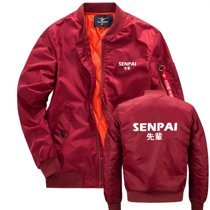 Japanese style bomber jacket Man women SENPAI Jackets Streetwear clothes Ma1mens jackets Coat jaqueta masculino Size S-6XL - Цвет: Red JK0431