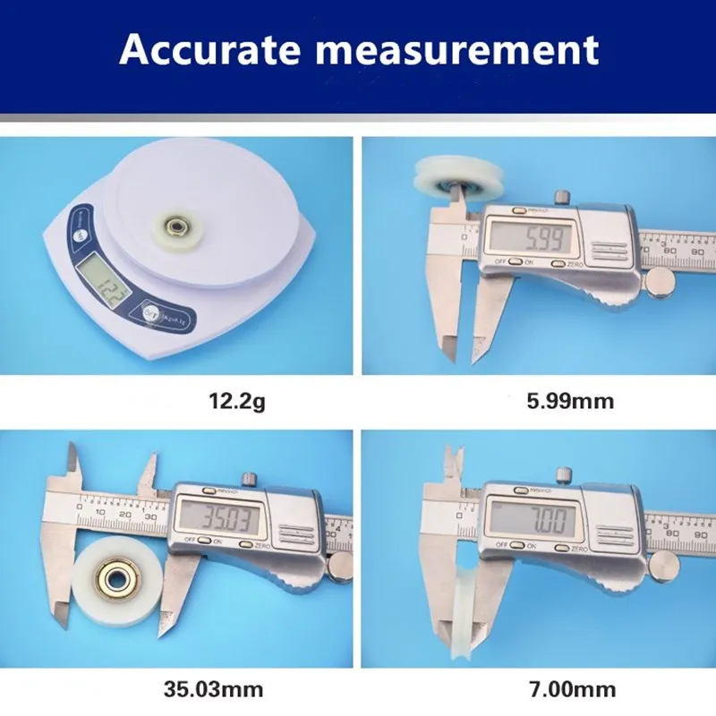 20 Stück U-Nut Kunststoffbeschichtetes Lager 626ZZ 6 * 35 * 7 mm POM-Rollenheberrad Nylon-Riemenscheibe Bohrungsgröße 6 mm Durchmesser 35 mm – Detail 2