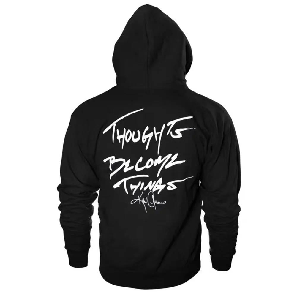 

Gym Fitness Hoodies Men Casual Sweatshirt Hooded Zipper Outerwear Jacket Male Running Sporty Workout Sportswear Cotton Tops Coat