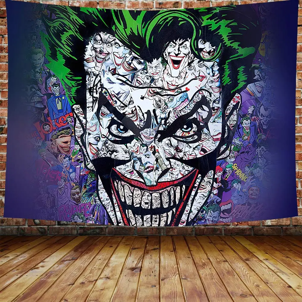 

Colorful Horror of Cartoon Clown Zombie Face Joker Evil Home Decor Wall Hanging
