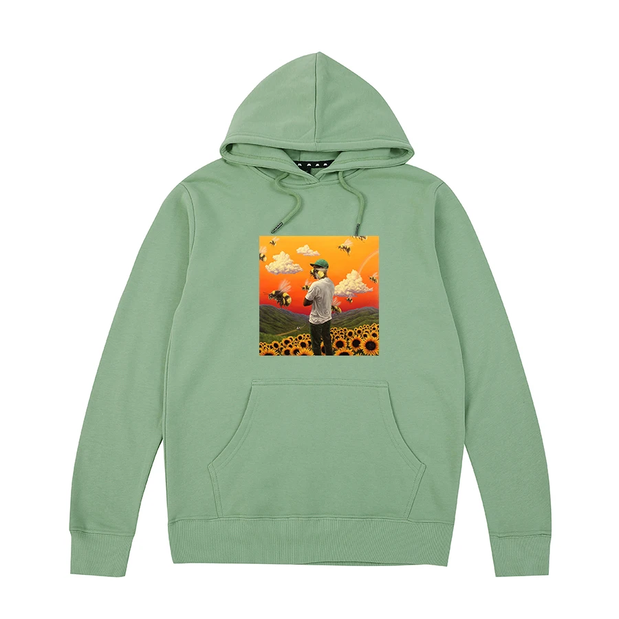 Для мальчиков с цветочным узором Tyler The Creator принадлежности для гольфа толстовки OFWGKTA кататься на коньках рисунок Frank Ocean Harajuku для мужчин и женщин, унисекс, чесаный хлопок - Цвет: Matcha green