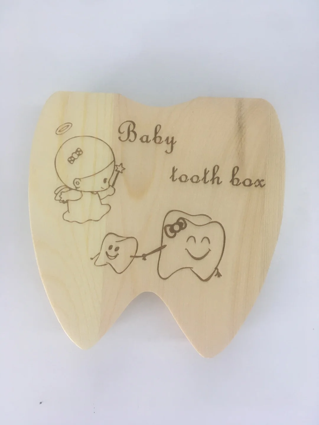 Caja de almacenamiento de dientes para niños, estuche de madera para almacenamiento Simple, bonito, multiusos