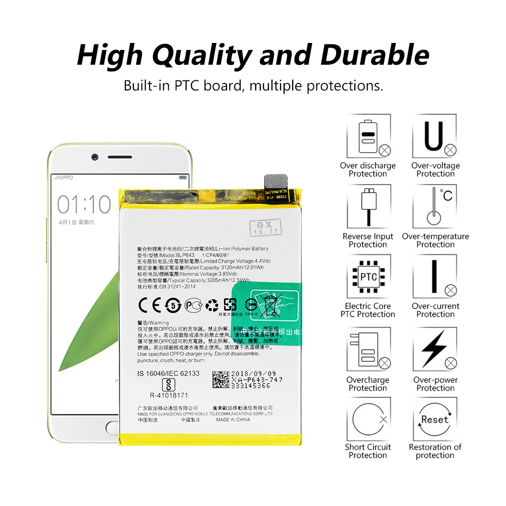 Литиевая батарея 3205mAh BLP 643 BLP643 для телефона OPPO R11S с набором инструментов для ремонта Li-Po литий-полимерная аккумуляторная батарея для телефона
