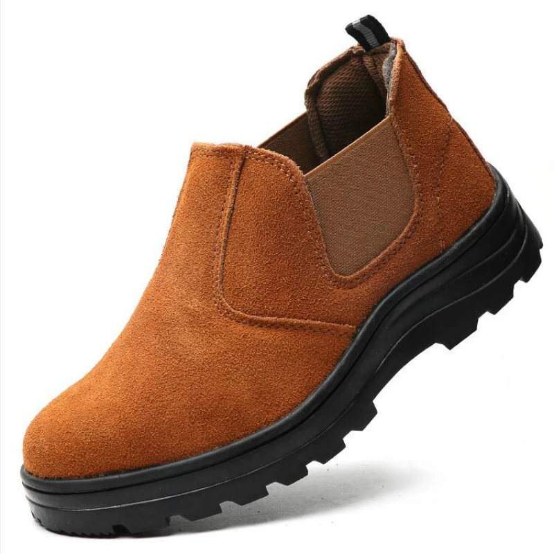 Мужские дышащие защитные ботинки большого размера рабочая обувь со стальным носком сварочные защитные ботинки рабочие ботинки из мягкой кожи