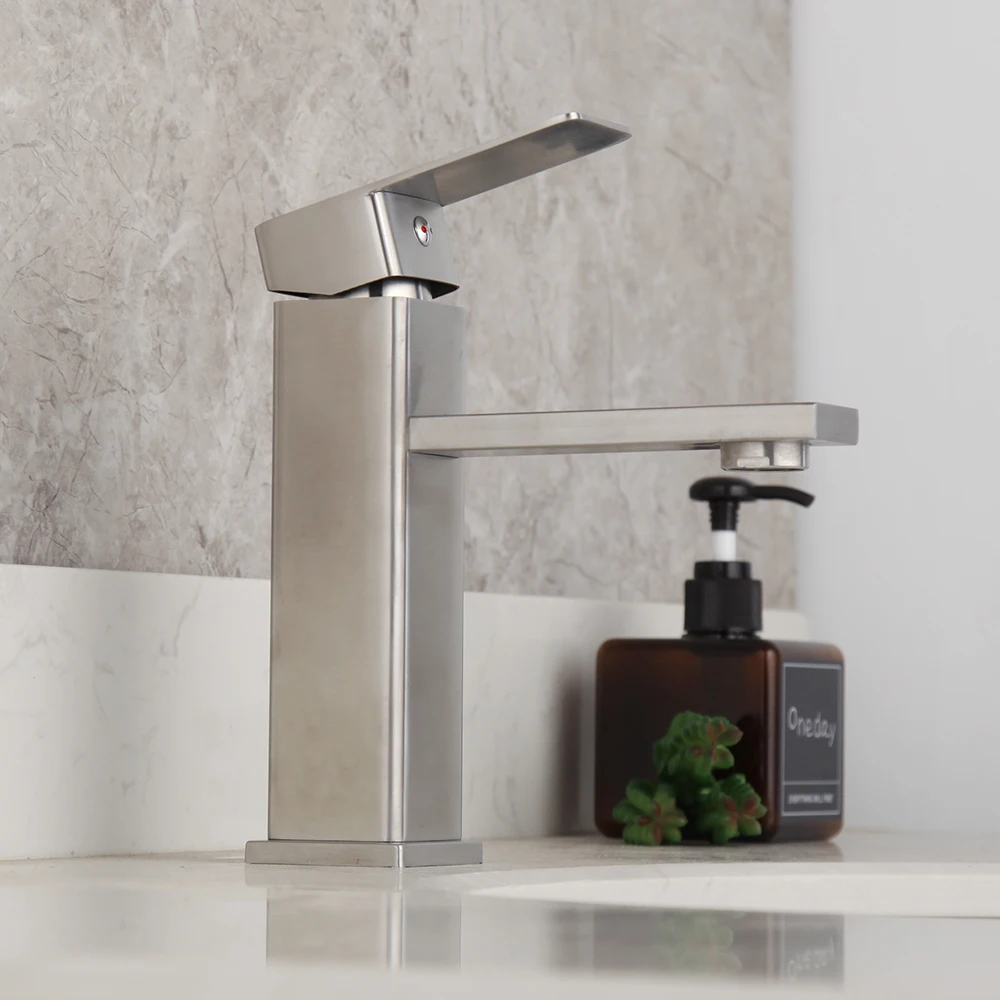 Square Bathroom Sink Faucet Single Handle Basin Faucet Wash Tap Bathroom Toilet Deck Mounted Basin Tap basin faucet bathroom faucet