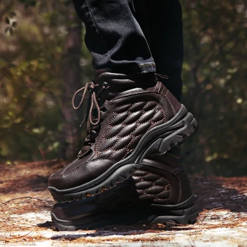 

High Quality High-top hiking shoes Men's Snow Boots Rubber Booties Big Size 39-45 Winter Warm With Fur Plush Casual Men Boots