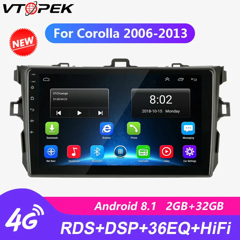 Для Toyota Corolla 2006-2013 автомобильный радиоприемник 9 &quot4G Мультимедиа вайфай видео