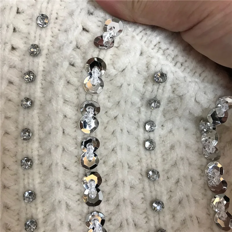 Blusas De Inverno Feminina Новое поступление тяжелый Бисероплетение женский свитер и длинные секции Свободный пуловер Ленивый Стиль женщины