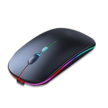 

Glowing, Silent Bluetooth-compatible Wireless Mouse for PC Computer Desktop Laptop Rechargeable With USB Receiver, Charging Cord