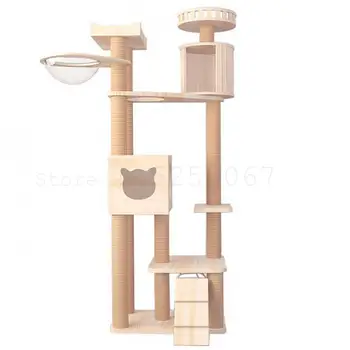 

Cat Rack Cat Climbing Frame Solid Wood Large Cat Tower Cat Rack Cat Rack Cat Tree House Integrated Villa Cat Jumping Platform To