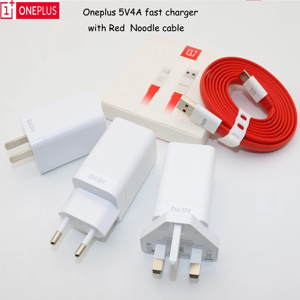 Oneplus Dash Зарядное устройство 5V4A для One plus 6 5/5 T/3/3T тире зарядный адаптер 100 см плоский Dash USB зарядка Тип C кабель