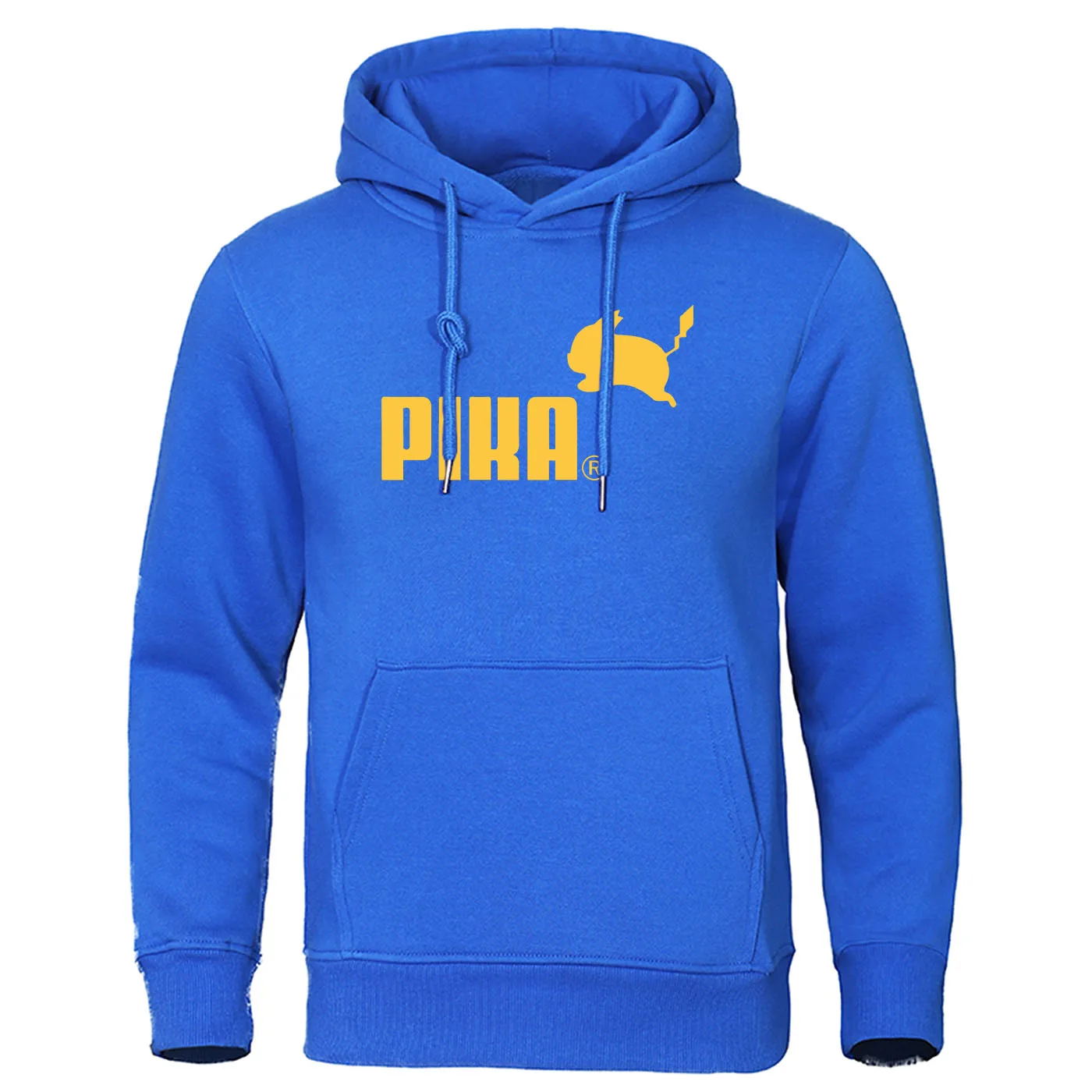 2019 Autumn Pika Hoodies Japanese Anime Pokemon Men Pullover Pikachu Boy Sweatshirt Fleece Warm Men's Casual Streetwear Hoody