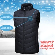 Регулируемый теплый жилет для кемпинга, лыжного утеплителя, теплая одежда с перьями, зимний быстрый Электрический жилет для мужчин и женщин