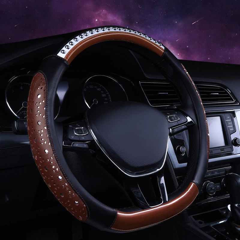 DUKEAUTO автомобильные аксессуары металлические бусины оплетка 15 16 дюймов крышка рулевого колеса 38 см для женщин леди prius D Тип