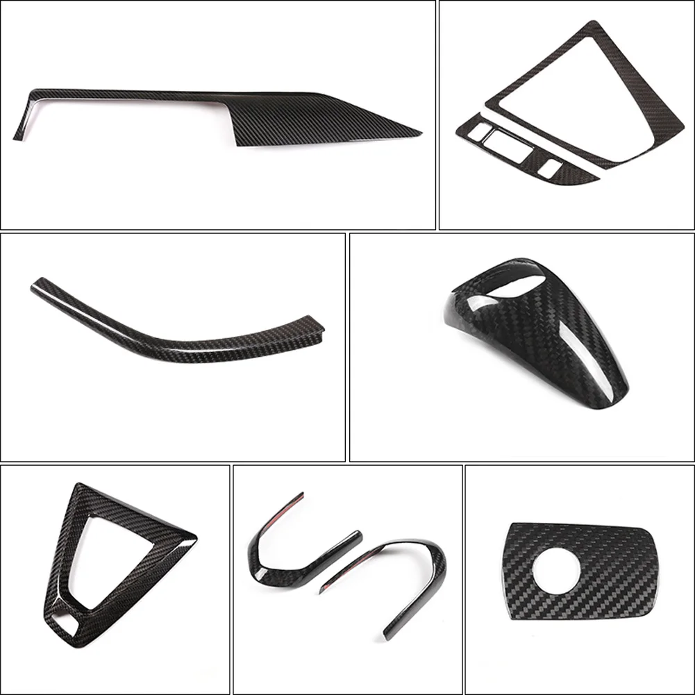

Car Accessories Steering Wheel Central Gear Shift Panel Frame Trim Stricer for BMW M3 M4 F80 F82 F83 2014-2018 Real Carbon Fiber