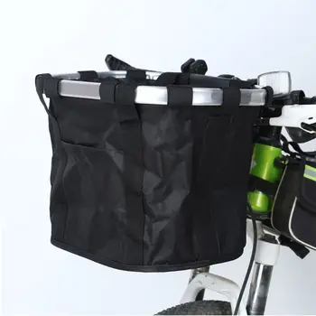 

Folding Removable Front Bike Handlebar Basket Easy Installation Bicycle Basket Detachable Mountain Cycling Bag