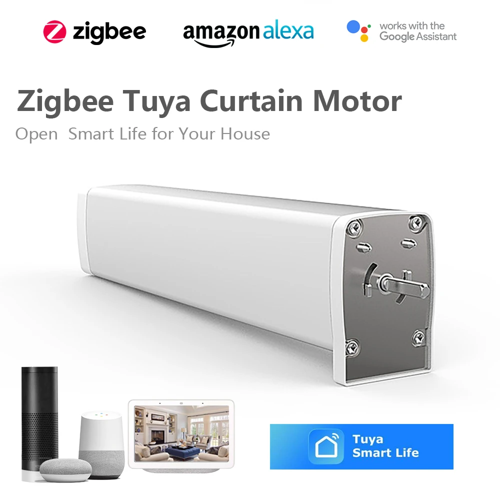 

Tuya Smart Life Intelligent Zigbee Electric Curtain Motor Drive Motorized Status Track Timer APP Remote Control Alexa Google