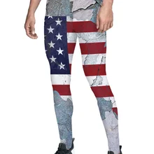 Карта с изображением американского флага на фоне старой стены брюки Для мужчин прекрасно впитывают влагу, благодаря чему благодарения эластичная модель износостойкость выше колена