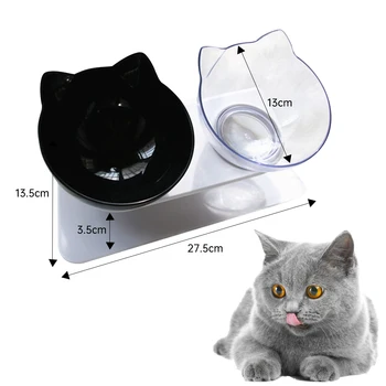 

New Non-slip Pet Cat Double Water Bowls With Raised Stand Pet Food And Water Bowls For Cats Dogs Feeders Pet Drinking Bowl
