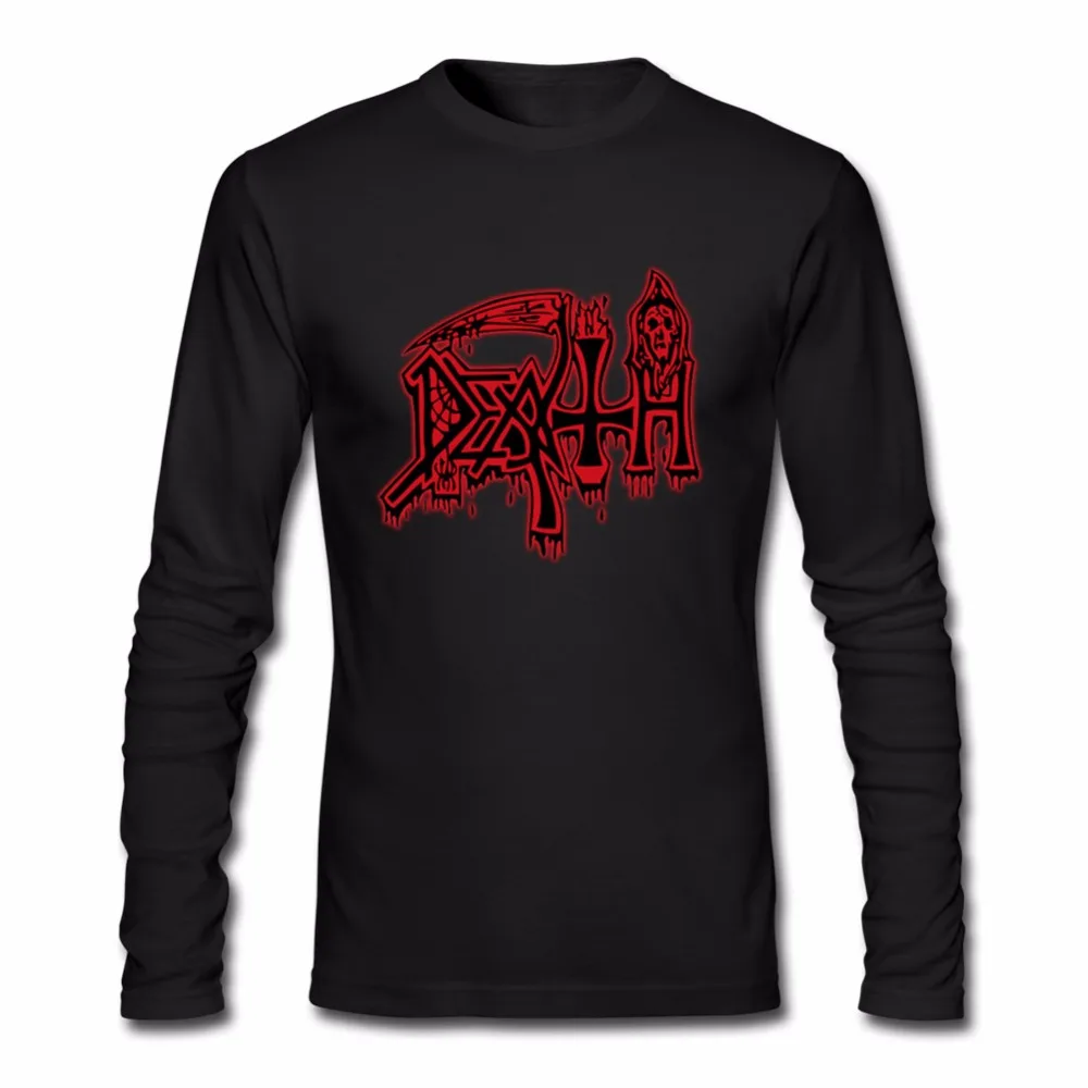 

2018 Men's Long Sleeve DEATH Class Logo T Shirt ROCK BAND HEAVY METAL T shirts Funny 3D Funny Tshirts Men Father's Birthday Gift