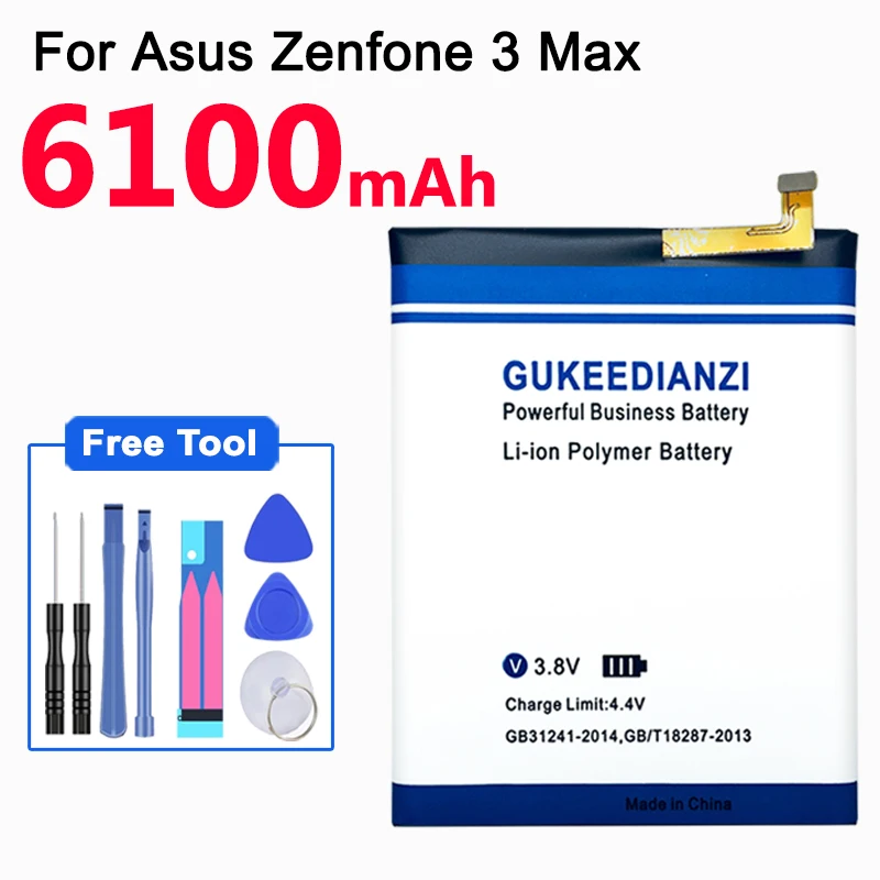 GUKEEDIANZI Mobile Phone Battery 6100mAh C11P1611 Replacement Batteries For ASUS Zenfone 3 Max Z3 ZC520TL High Quality | Компьютеры и