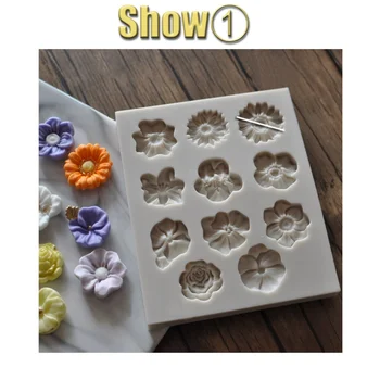 

DIY 3D Silicone Flower Cake Molds Baking Sheet Bakeware Cookie Mold Pastry Decor Kitchen Tool