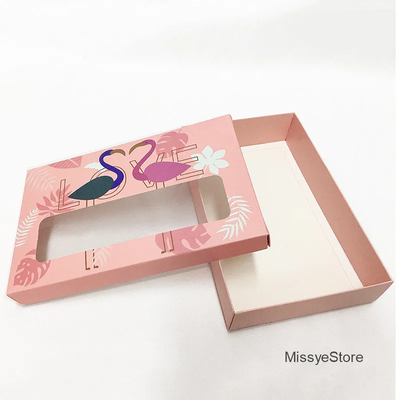 Missyestore pink paper box with window lip 6