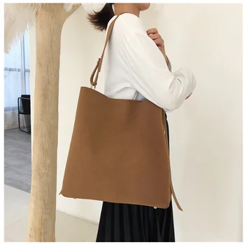 

Fashion women composite Bag nubuck leather Leather tote Shoulder Bag Female Messenger Bag large capacity simple style k-556ty