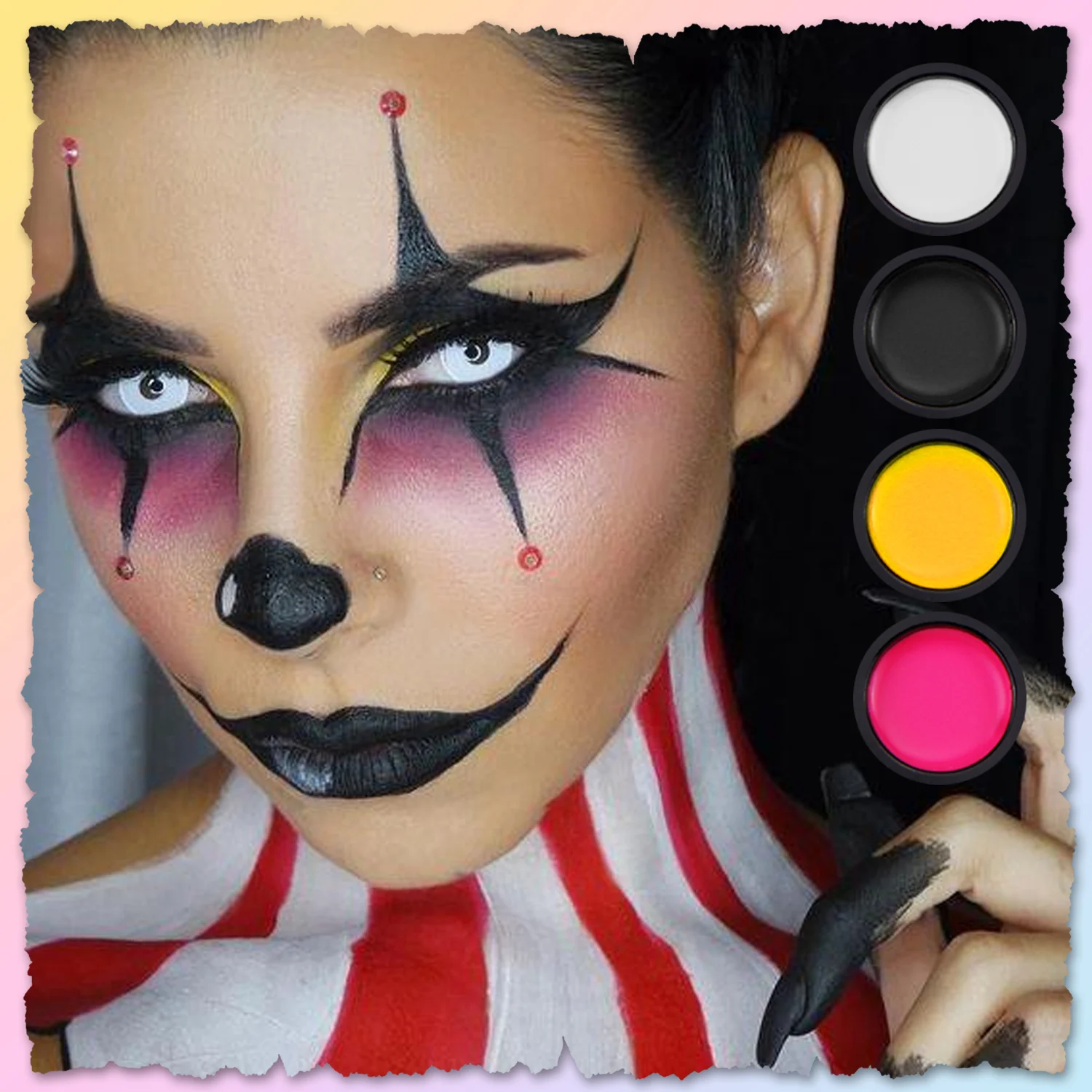 Face Painting Kit Body Makeup Water Paint Oil with Brush for Christmas  Halloween Fancy Carnival Vibrant Party Red/White/Black - AliExpress