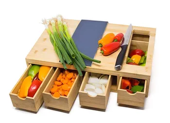 

Bamboo Chopping Board for Chopped Assortments, Green Kitchenware, Food Serving Tray