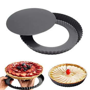 

4/8/9inch Non-stick Pizza Baking Pan Egg Tart Pastry Dessert Baking Mould Removable Bottom Tray Pan Kitchen Baking Accessories