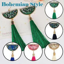 2 adet bohem tarzı eski uzun püskül Dangle küpe veya kadın bayan moda bırak küpe bildirimi düğün takısı(China)