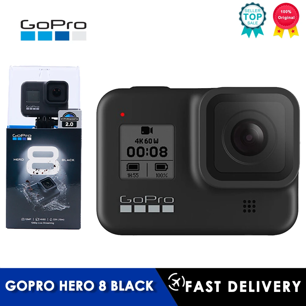 Водонепроницаемая экшн-камера GoPro HERO 8 Black оригинальная камера 4K Ultra HD 12 МП для