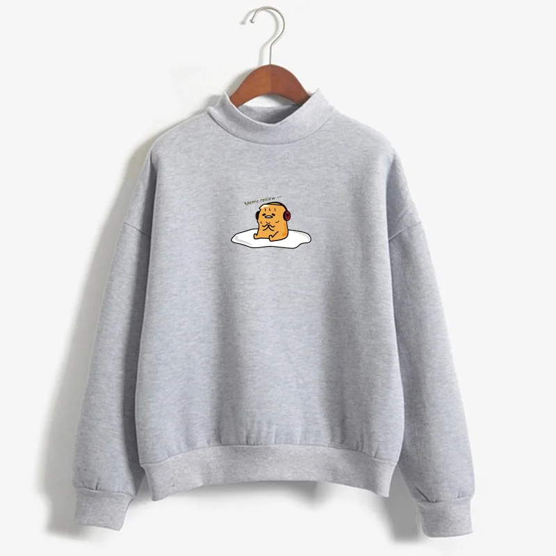 Gudetama Толстовка осенне-зимняя версия теплого топа ленивый яйцо толстовка с милым рисунком Футболка Kawaii Jersey Женская Harajuku pullov - Цвет: sweatshirt gray5