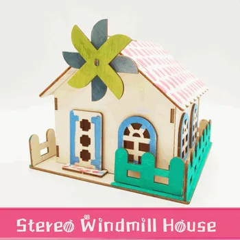 

Wooden Crafts House Handmade Toys For Children 3d Stereo Wooden House Primary School Students'practical Ability Training