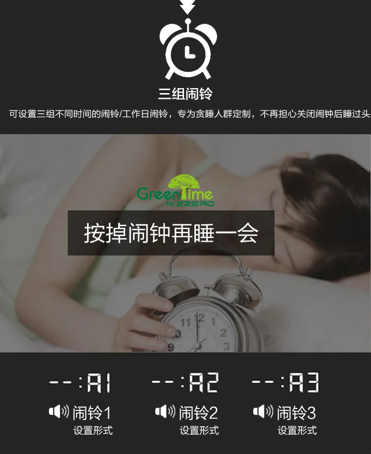 Home Decoration Creative Small Triangle LED Lazy Wood Alarm Clock USB Voice with Numbers Clock Antair Nightstand