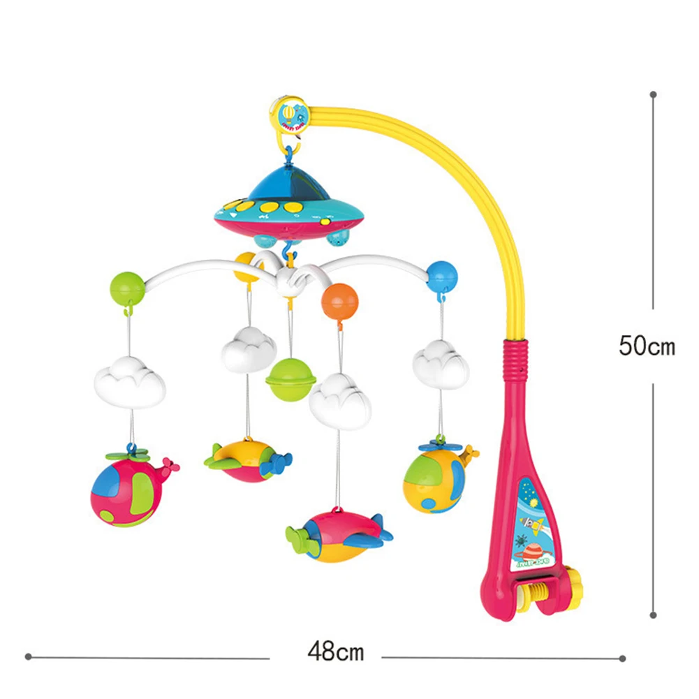 Детская Мобильная обучающая игрушка с проектором, музыкальная шкатулка для дома, милый вращающийся держатель для коляски, колокольчик