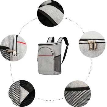 

18L Travel Carrier Hiking Picnic Backpack Insulated Cooling Outdoor Camping Portable Zipper With Handle Oxford Cloth Rucksack