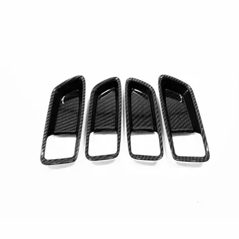 

4pcs Car Inner Door Handle Bowl Cover Trim Carbon Fiber Black High Quality For Toyota Corolla 2020 Auto Door Bowl Cover Trims
