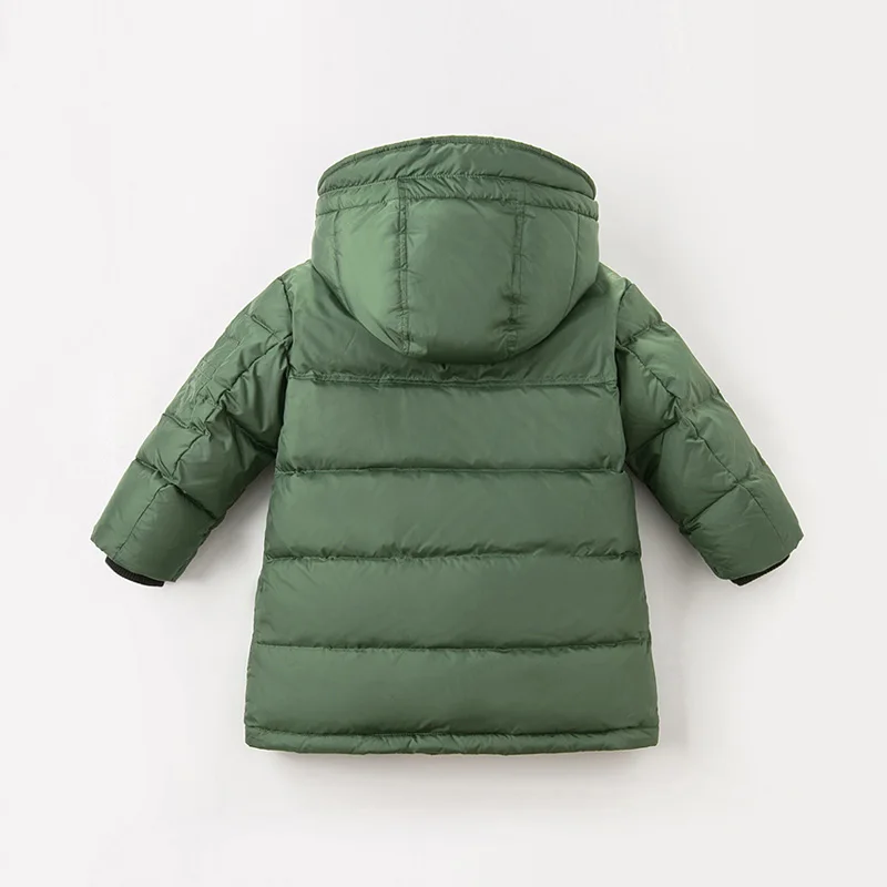 DBK11267 dave bella kids boy down jacket children 90% white duck down outerwear fashion solid hooded zipper coat