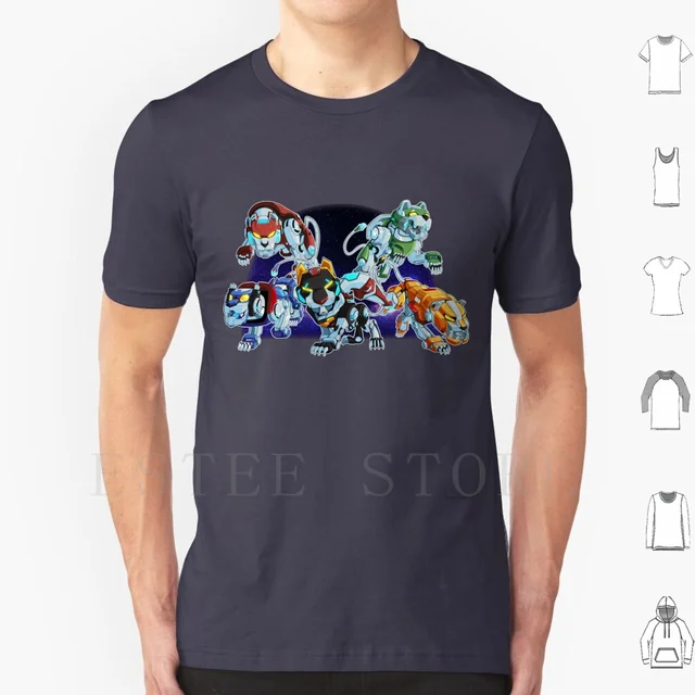 Lions Of Voltron T Shirt Print Cotton 